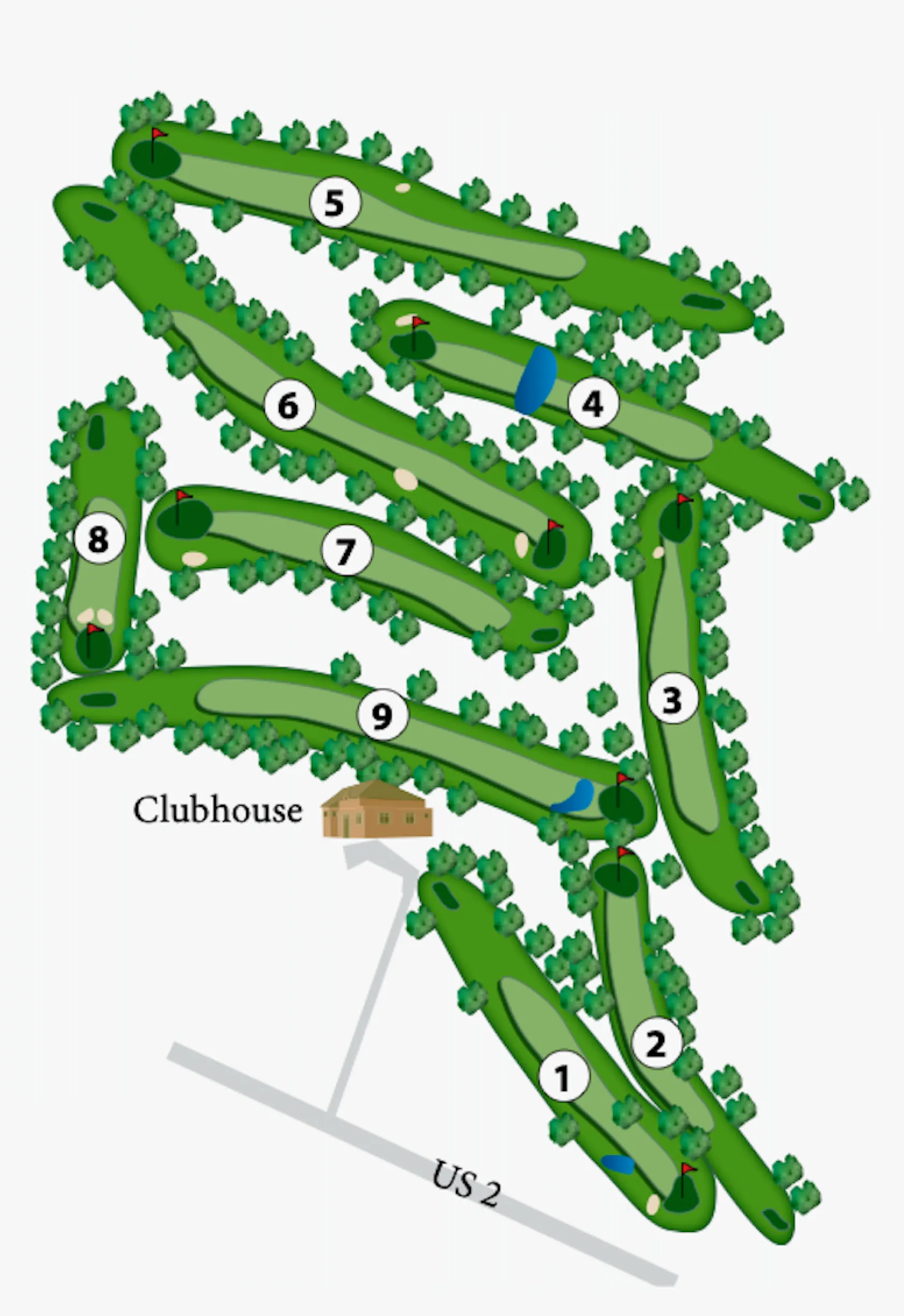 Spread Eagle Golf Course – 9 hole course map